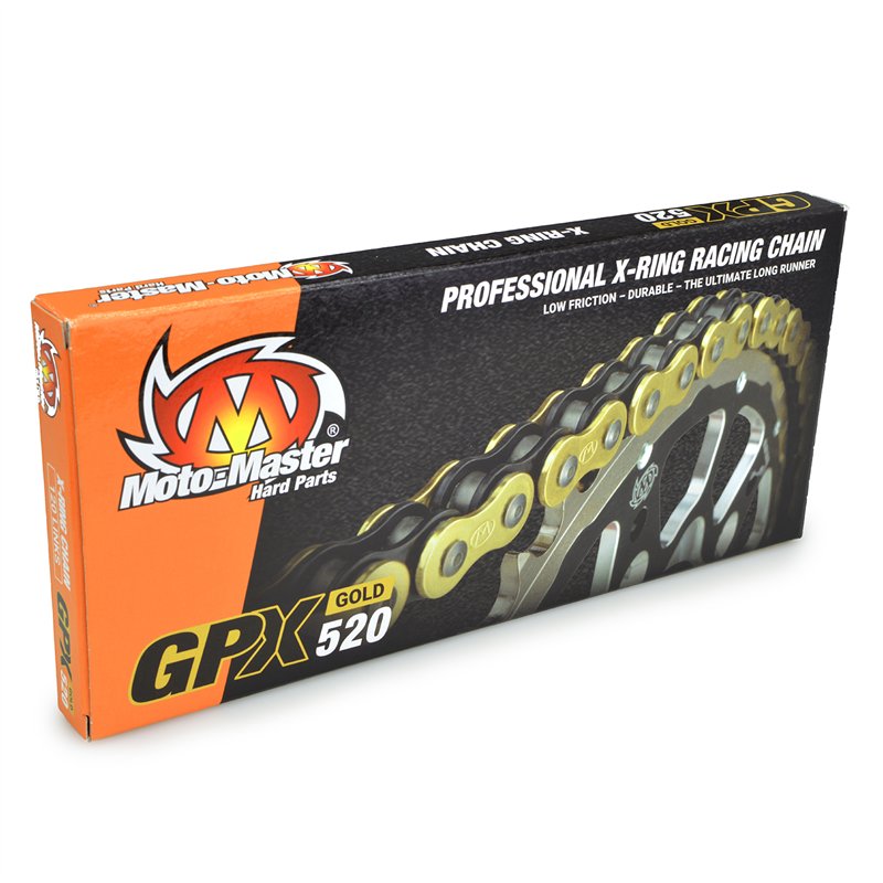 GPX 520 Premium Supermoto Chain (with X-Ring) – 120 Links – Gold