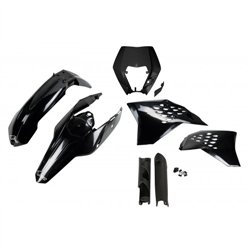 KTM EXC UFO Plastic Kit 125-500 2008-2011 - Black