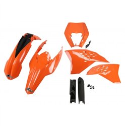 KTM EXC UFO Plastic Kit 125-500 2008-2011 - Black