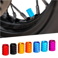 Set of 2 Colored Valve Caps - Anodized Aluminium - Universal fitment