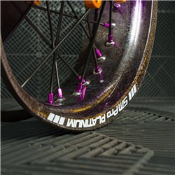 SM PRO FADED MARBLE SUPERMOTO WHEELS - 17"x3.5" + 17"x5.0" - prefitted Tyres